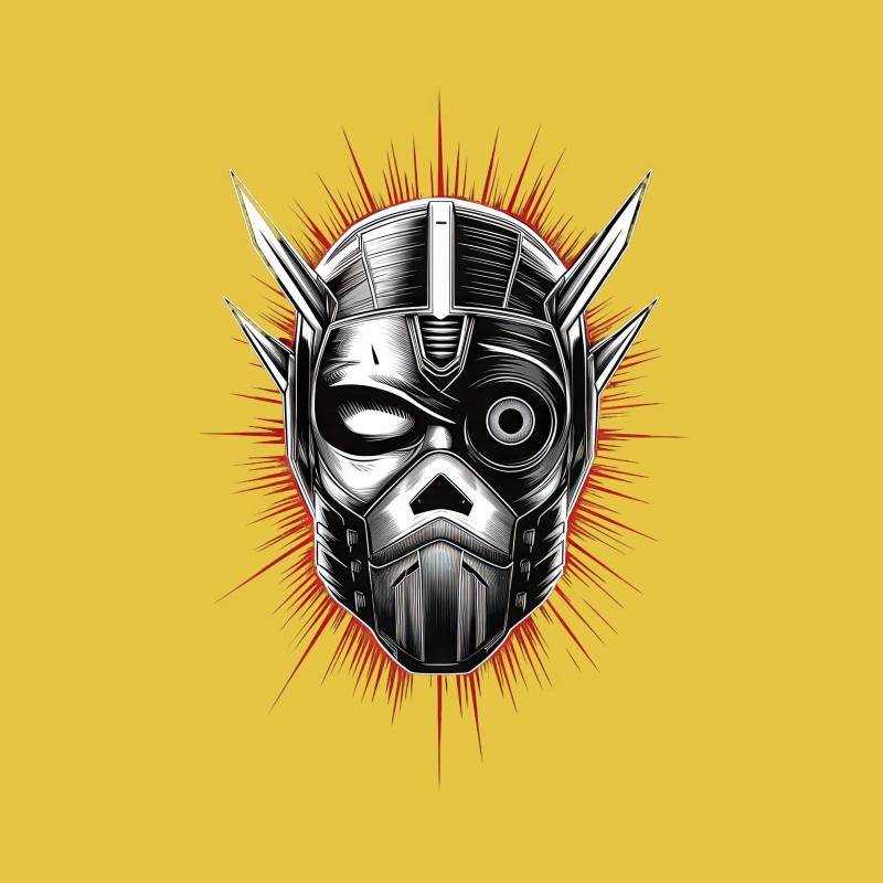 Graphic Robot Face T-Shirt, Futuristic Cyberpunk Tee, Cool Sci-Fi Robot Apparel, Unisex Gift Idea Male T-Shirt