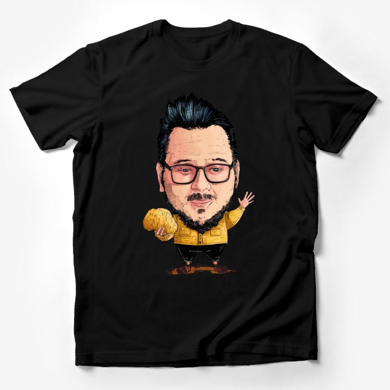 Funny Cartoon Character T-Shirt, Quirky Hand Drawn Style Tee, Unique Illustration Shirt, Casual Streetwear Male T-Shirt