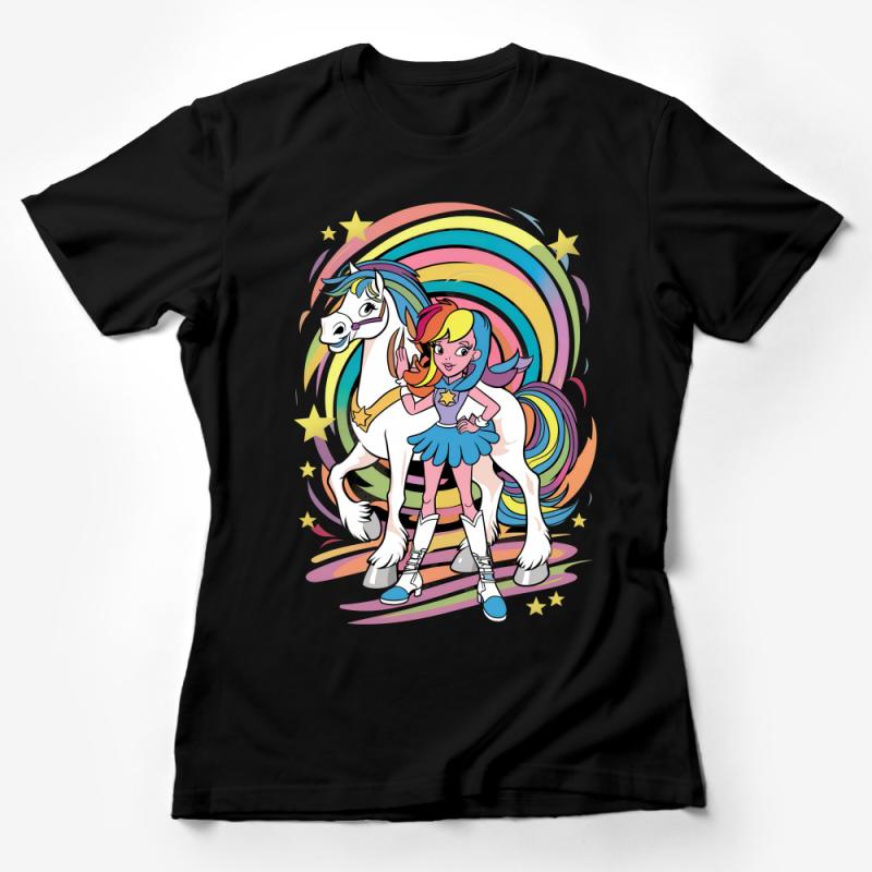 Kids Colorful Unicorn T-Shirt, Fantasy Horse Graphic Tee, Rainbow Girls Top, Cute Magical Animal Shirt, Birthday Gift Idea, Unisex Child Clothing Female T-Shirt