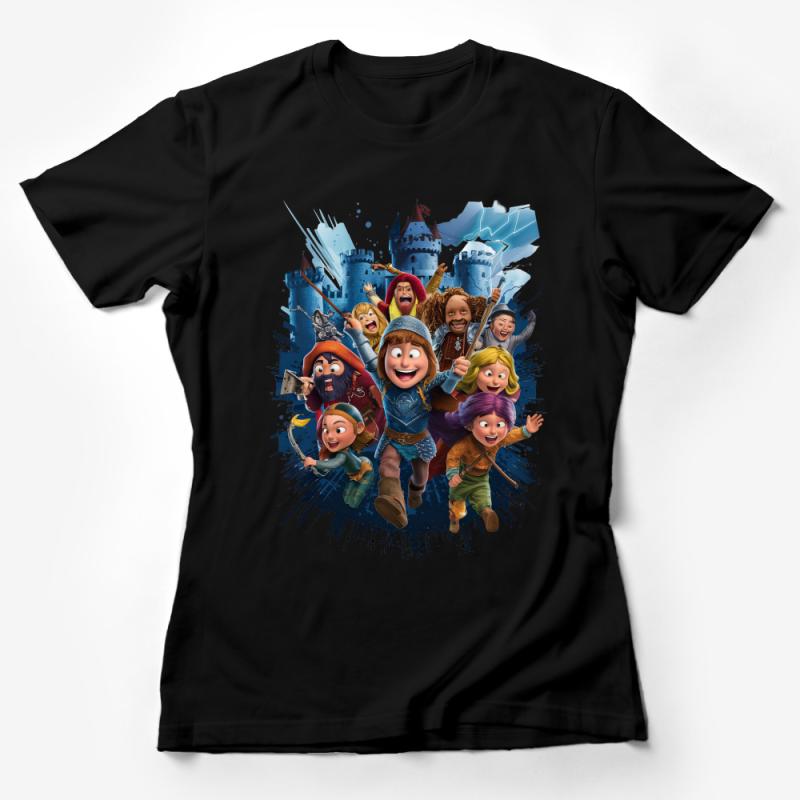 Kids Animated Adventure Movie Graphic Tee, Fun Cartoon Castle Characters T-Shirt, Colorful Unisex Kids Clothing, Cool Fantasy Shirt Female T-Shirt