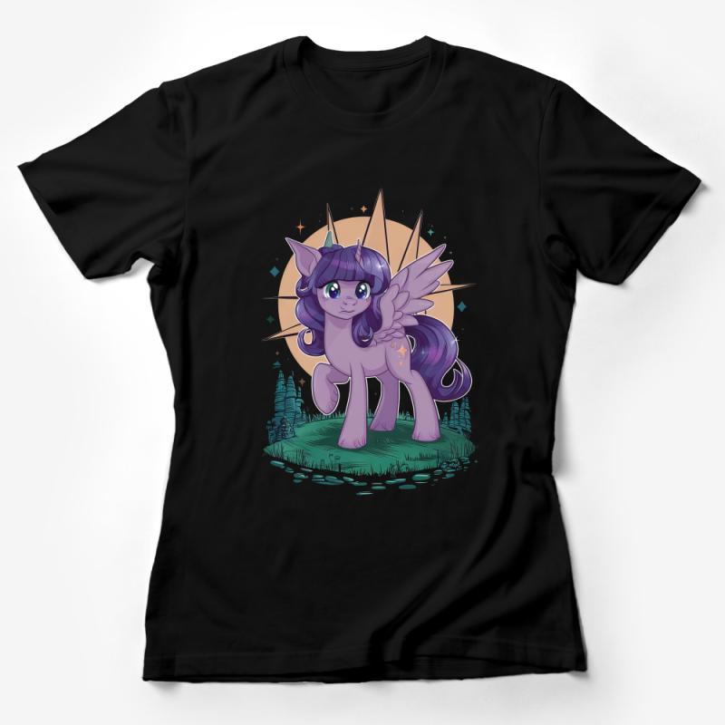 Cute Magical Pony T-Shirt, Fantasy Horse Graphic Tee, Kids Whimsical Animal Shirt, Unisex Cartoon Style Top Female T-Shirt
