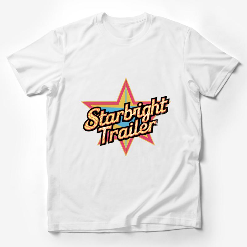 Retro Starbright Trailer Graphic Tee, Vintage Style Camping Shirt, Casual RV Travel T-Shirt, Unisex Male T-Shirt