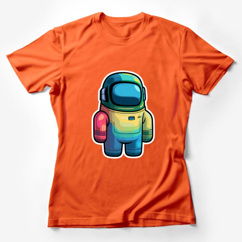 Colorful Space Astronaut T-Shirt, Cosmic Crewmate Tee, Unisex Adult Gaming Shirt, Casual Graphic Tee, Sci-Fi Fan Apparel Female T-Shirt