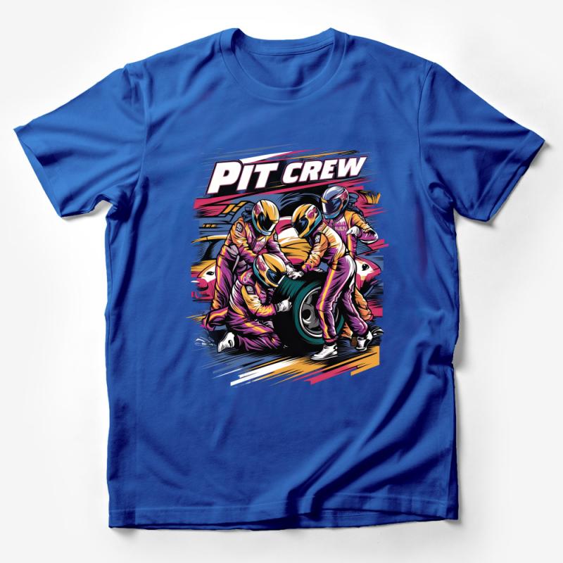 Pit Crew Racing Team T-Shirt, Motorsport Graphic Tee, Speed Sports Casual Wear, Unisex Apparel Male T-Shirt