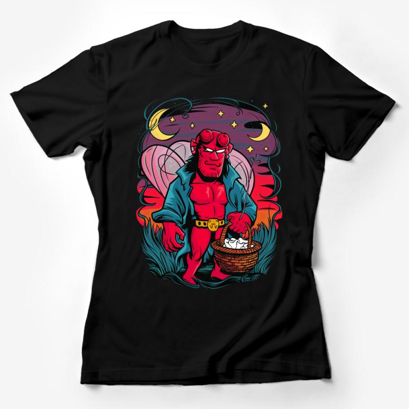 Funny Minotaur Astronaut T-Shirt, Space Bull Tee, Cartoon Cosmic Minotaur, Unisex Graphic Shirt, Casual Streetwear, Gift for Sci-Fi Fans Female T-Shirt