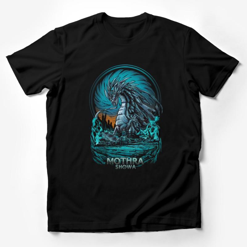 Vintage Mothra Showa Graphic Tee, Classic Monster Movie T-Shirt, Urban Kaiju Fan Apparel, Retro Style Male T-Shirt