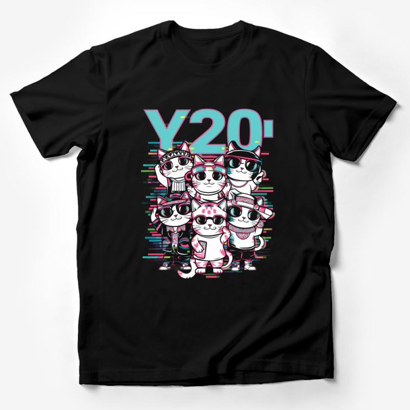 90s Retro Cats T-Shirt, Cool Feline Family Graphic Tee, Vintage Style Cat Lovers Top, Unisex Casual Wear Male T-Shirt