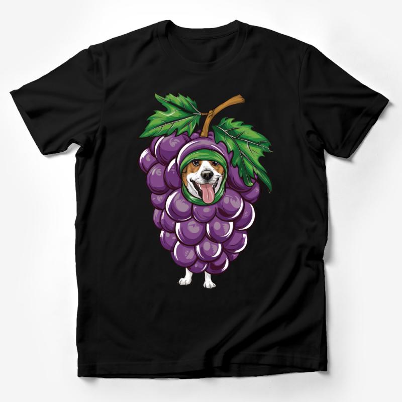 Funny Dog Grape Costume T-Shirt, Cute Beagle in Fruit Outfit, Unisex Graphic Tee, Casual Summer Shirt, Animal Lover Gift Male T-Shirt
