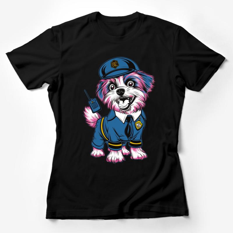 Kids Police Dog T-Shirt, Cartoon Officer Pup Graphic Tee, Cute Police Costume Shirt, Boy's Policeman Birthday Gift, Unique Toddler Top Female T-Shirt