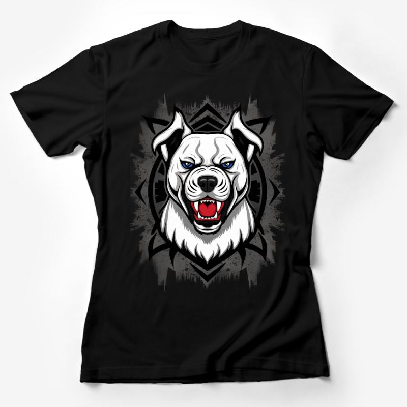Tribal Pitbull Dog T-Shirt, Men's Graphic Tee, Urban Canine Design, Streetwear Style Shirt, Pet Lover Gift, Casual Wear Female T-Shirt