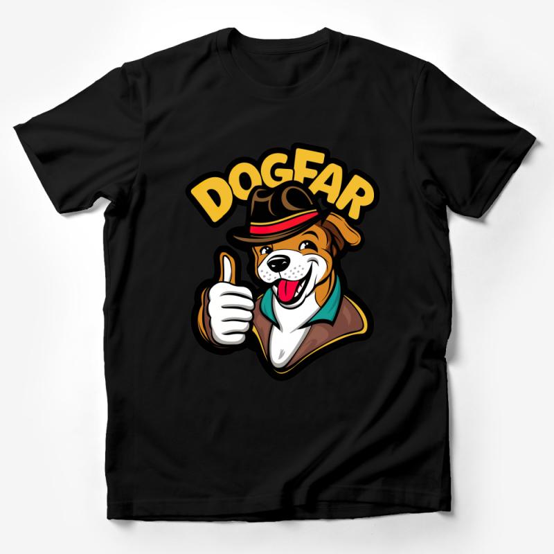 Cool Dog Detective T-Shirt, Cartoon Dog Pup Thumbs Up Graphic Tee, Unisex Fashion Top, Casual Shirt for Dog Lovers Male T-Shirt