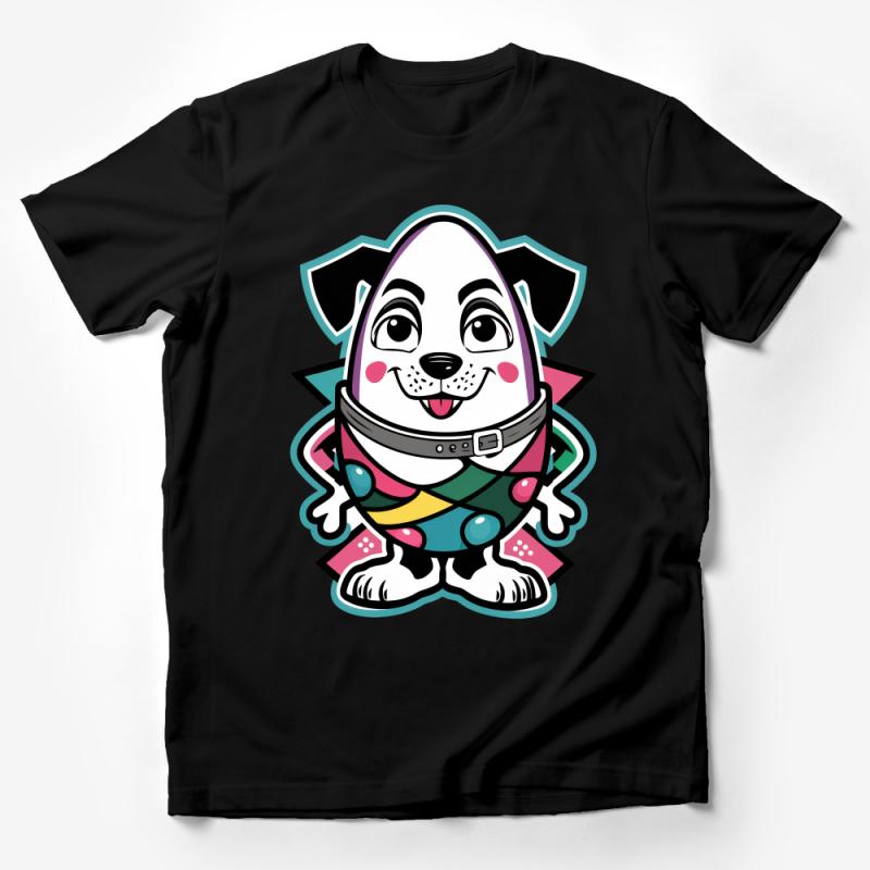 Cute Cartoon Dog T-Shirt, Colorful Puppy Graphic Tee, Unisex Children's Apparel, Fun Animal Top for Kids, Gift Idea Male T-Shirt