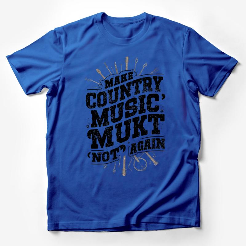 Make Country Music Great Again T-Shirt, Guitar Graphic Tee, Unisex Music Lovers Shirt, Vintage-Inspired Concert Wear Male T-Shirt
