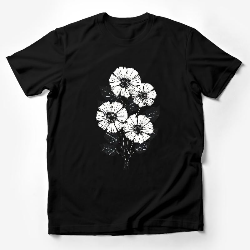 Floral Bouquet Graphic Tee, Women's Botanical Print T-Shirt, Vintage Style Flower Illustration Top, Casual Fashion Male T-Shirt
