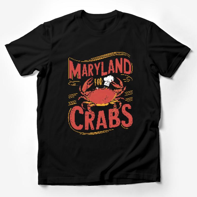 Maryland for Crabs T-Shirt, Unique Seafood Lover Tee, Vintage Style Crab Graphic, Retro Maryland Pride Casual Shirt Male T-Shirt