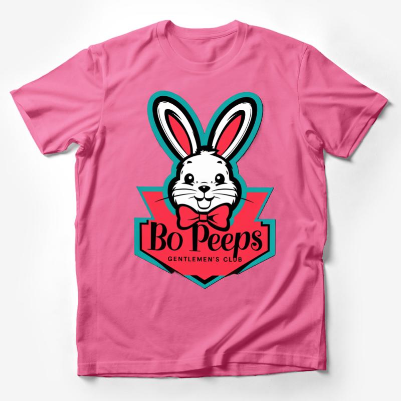 Men's Novelty Bunny Logo T-Shirt, Funny Rabbit Graphic Tee, Unique Gentleman's Club Parody, Casual Cotton Shirt Male T-Shirt