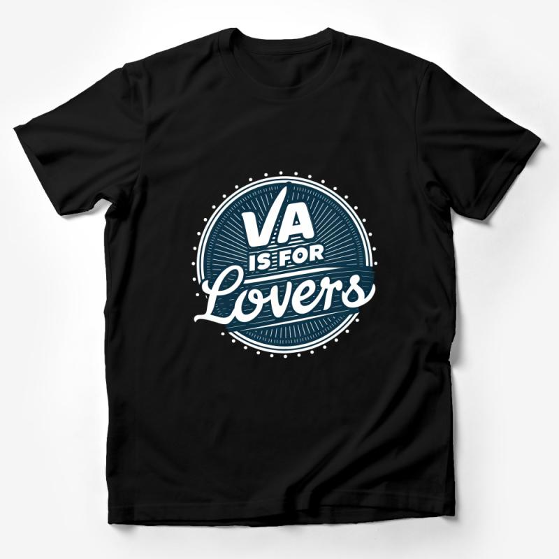 Unisex Virginia Love Graphic Tee, VA Is For Lovers T-Shirt, Casual Blue and White Shirt Male T-Shirt