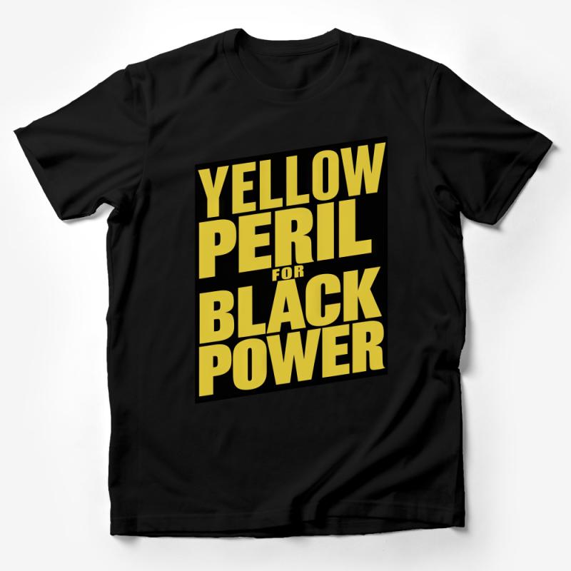 Yellow Peril for Black Power Statement T-Shirt, Bold Political Activism Apparel Male T-Shirt