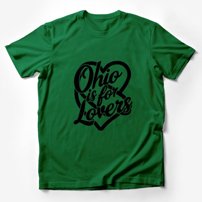 Ohio Is For Lovers Heart T-Shirt, Black and White Love State Tee, Unisex Graphic Shirt, Casual Fashion Top, Gift for Couples Male T-Shirt