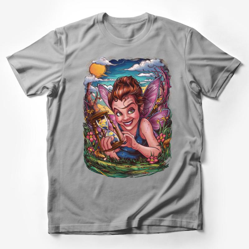 Fantasy Fairy Lantern Graphic T-Shirt, Whimsical Fairy Tale Tee, Enchanted Forest Art Shirt, Gift for Fantasy Lovers Male T-Shirt