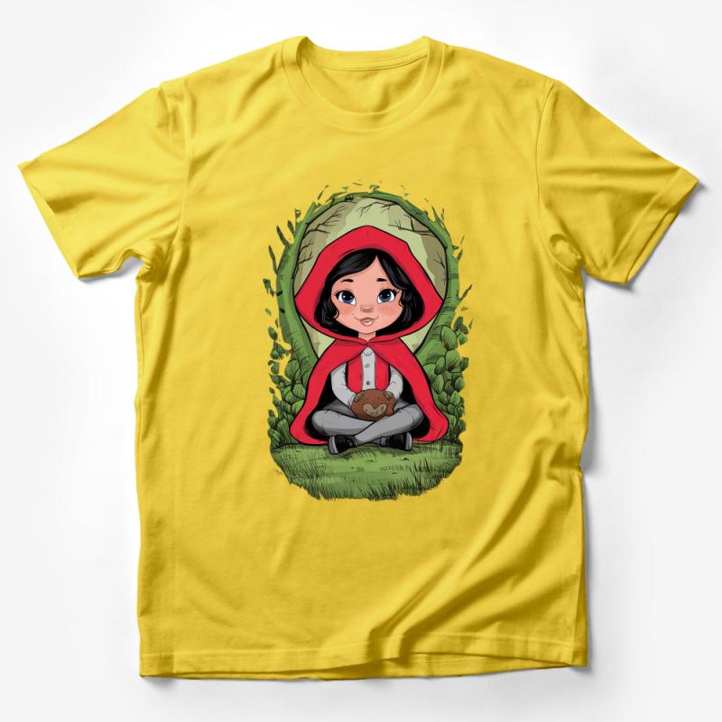 Little Red Riding Hood Cartoon T-Shirt, Cute Fairy Tale Graphic Tee, Kids Storybook Character Top, Unisex Clothing Gift Male T-Shirt