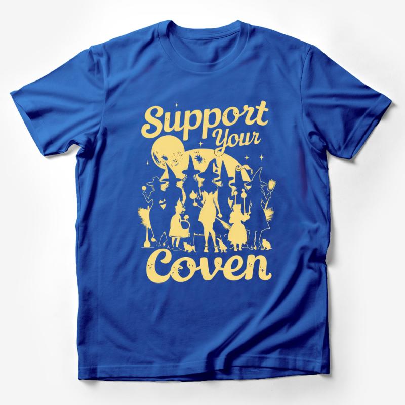 Witchy T-Shirt Support Your Coven Graphic Tee, Witches and Magic Aesthetic, Unisex Tee, Witchcraft Clothing, Gift for Magic Lovers Male T-Shirt