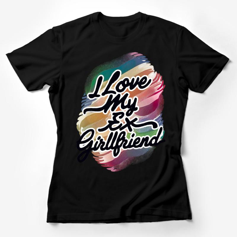 Colorful Love My Girlfriend Pride T-Shirt, Rainbow Brush Stroke Design, LGBTQ Supportive Tee, Casual Summer Fashion, Vibrant Top Female T-Shirt