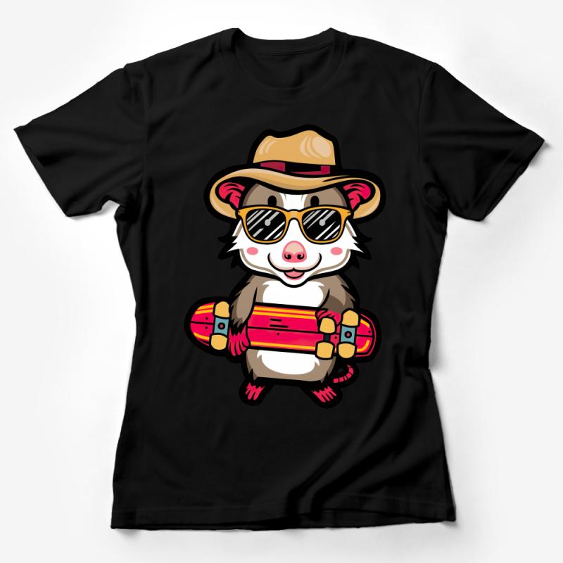 Cute Skateboarding Koala T-Shirt, Funny Koala with Sunglasses, Unisex Graphic Tee, Casual Streetwear, Animal Lover Gift Idea Female T-Shirt